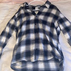 Blue and white flannel